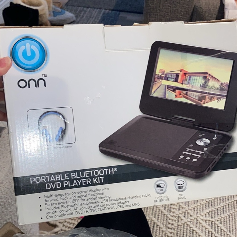 On Running Black Portable Bluetooth DVD Player
